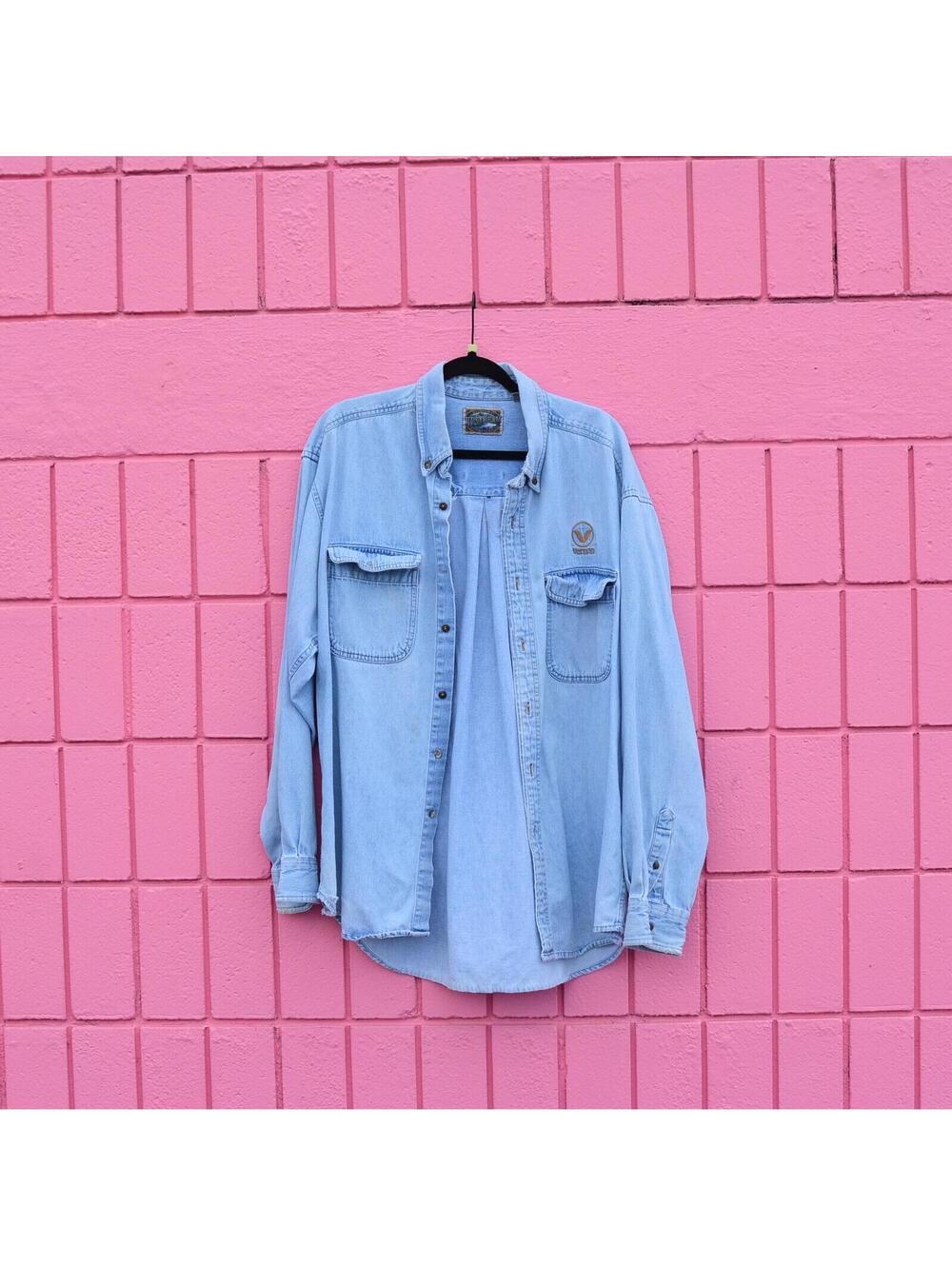 #115 XL 100% Cotton Vintage Dunbrooke Upstream Outdoor Advantage Denim Shirt
